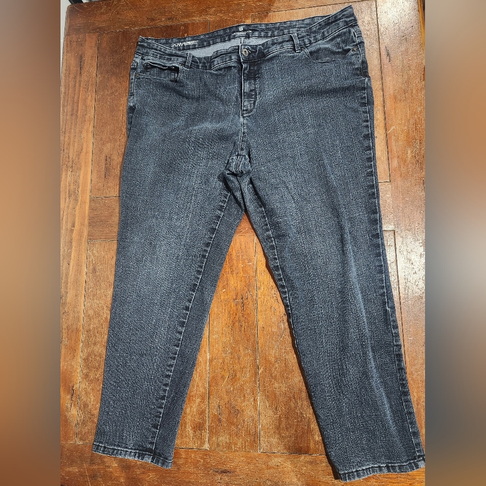 Liz‎ Claiborne Women's Black LighWash Jeans Size 20W Ultimate fit slim, straight